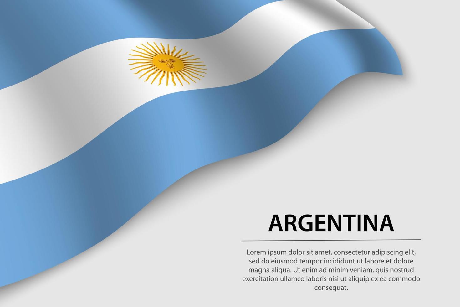 Wave flag of Argentina on white background. Banner or ribbon vec vector