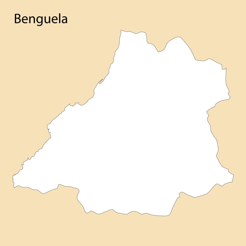 alto calidad mapa de benguela es un región de angola vector