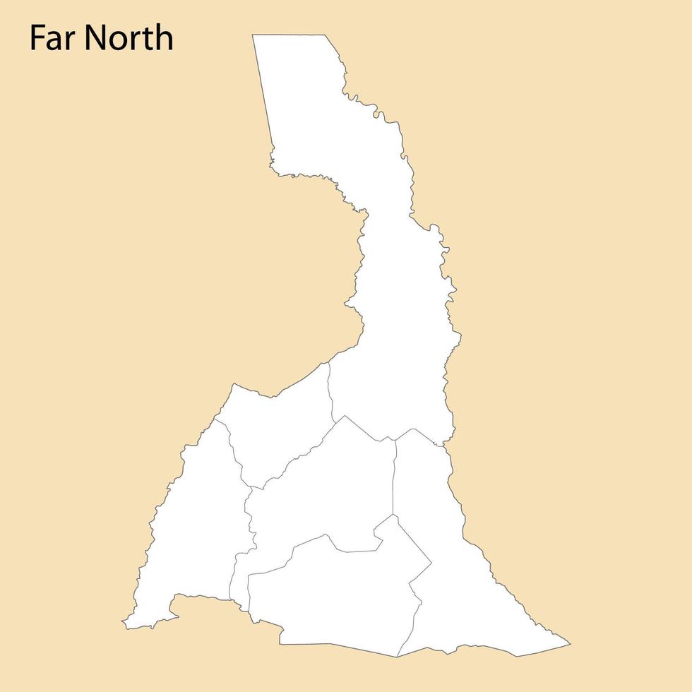 High Quality map of Far North is a province of Cameroon vector