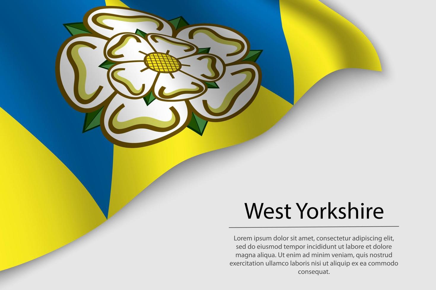 Wave flag of West Yorkshire is a county of England. Banner or ri vector