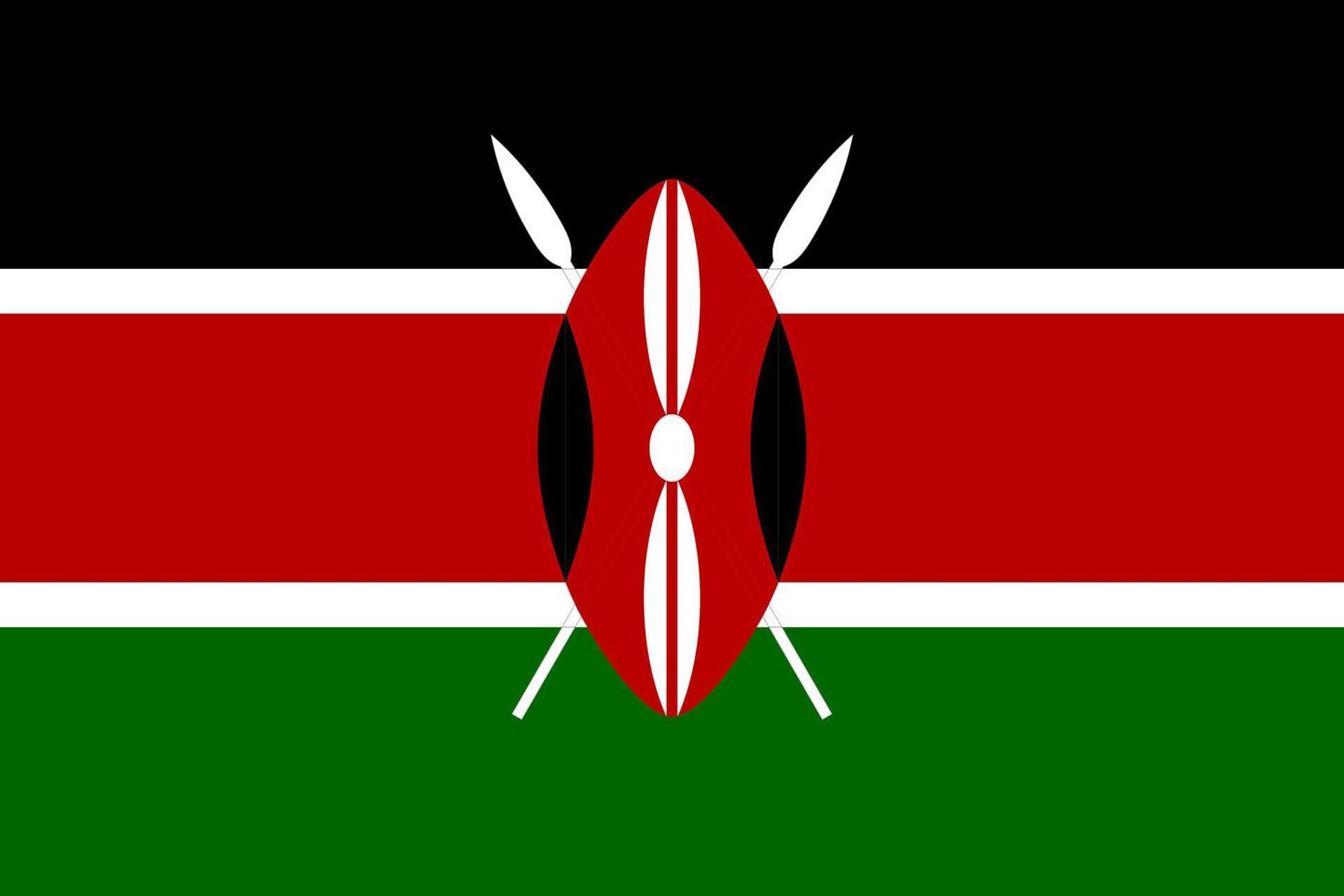 Kenya Simple flag Correct size, proportion, colors. vector