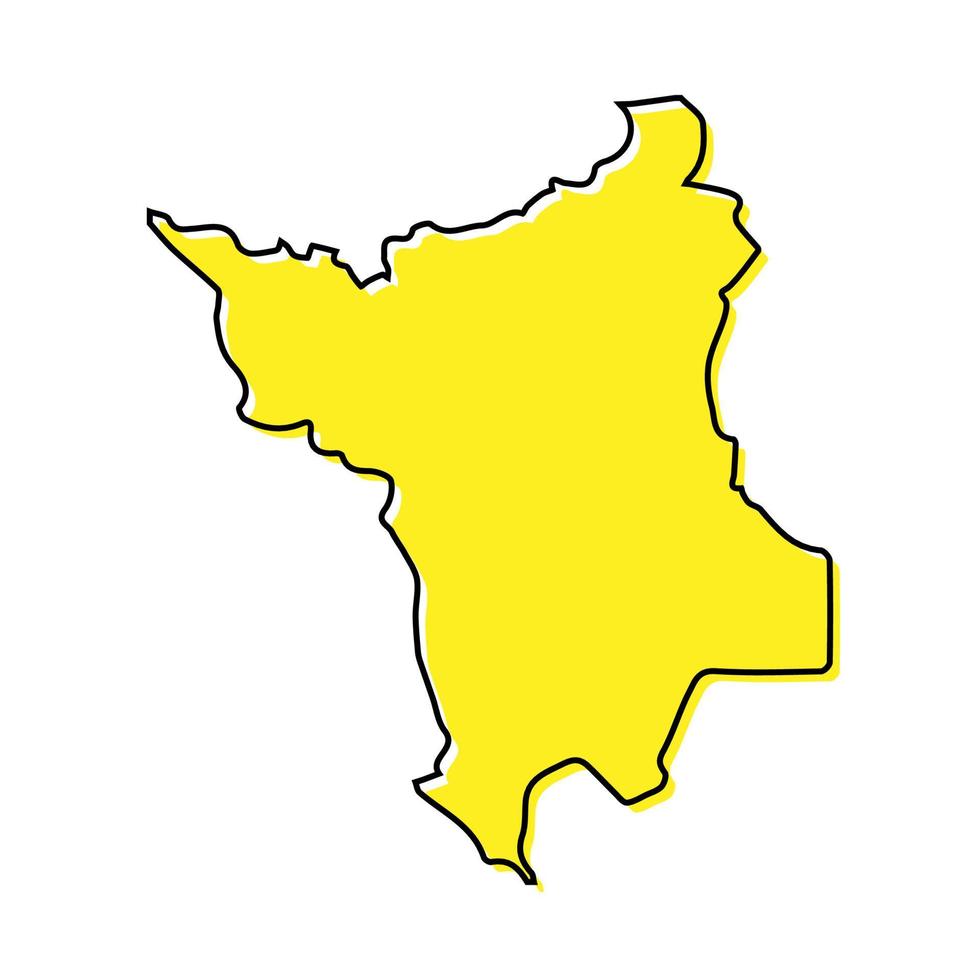 Simple outline map of Roraima is a state of Brazil. Stylized lin vector