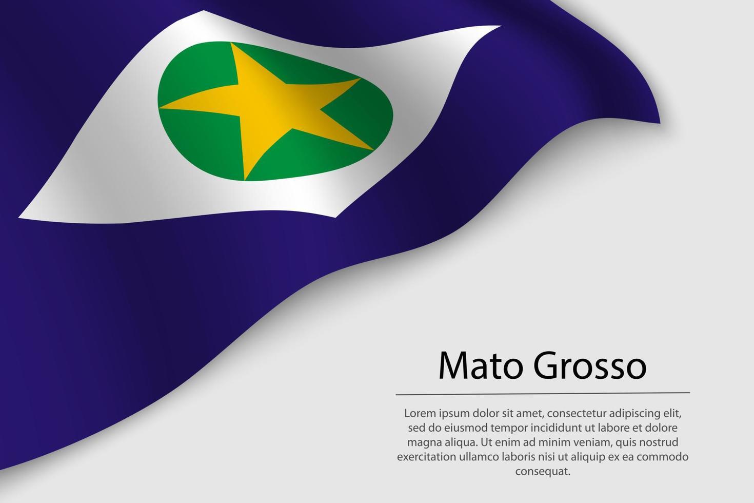 Wave flag of Mato Grosso is a state of Brazi vector