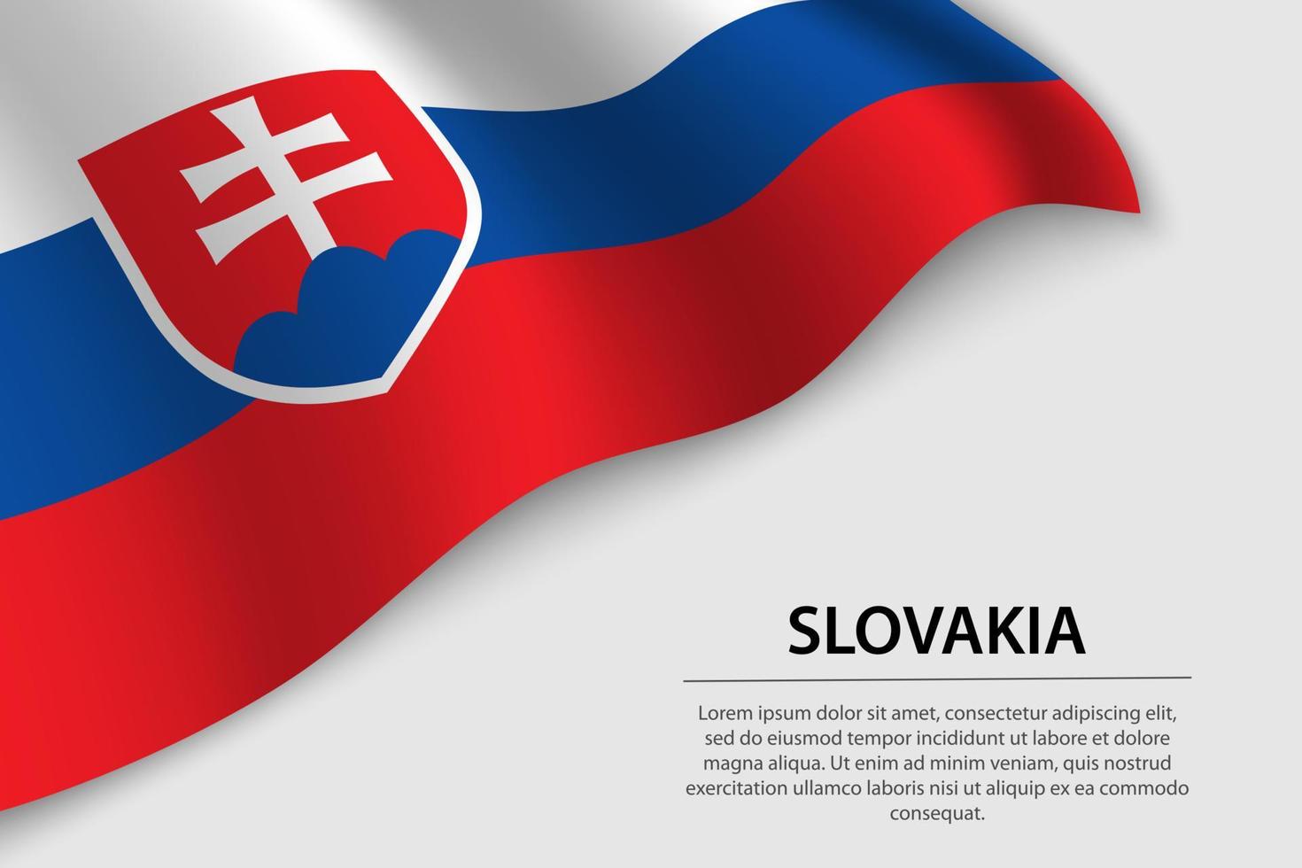 Wave flag of Slovakia on white background. Banner or ribbon vect vector