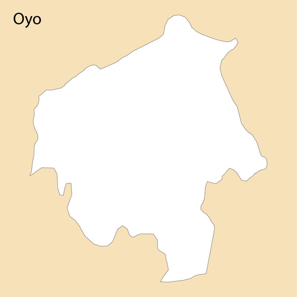 High Quality map of Oyo is a region of Nigeria vector