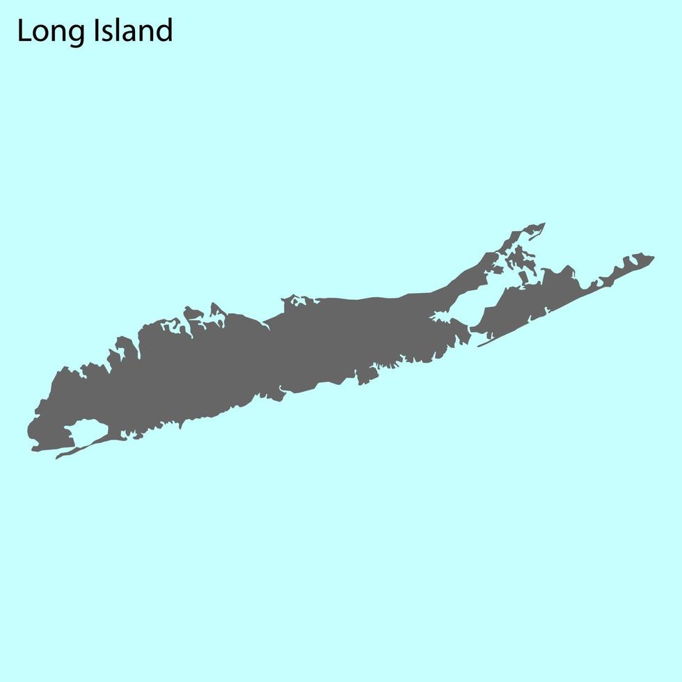 High quality map of island Long Island vector