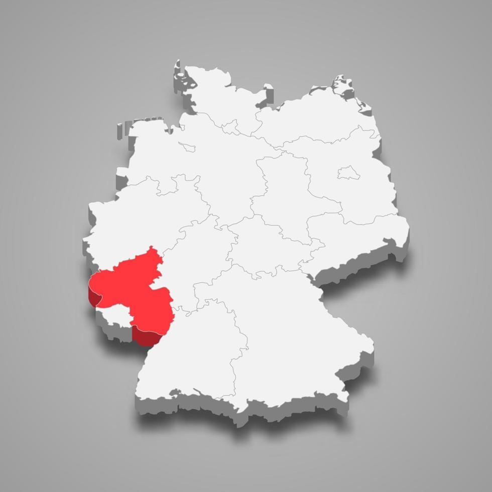 state location within Germany 3d map Template for your design vector