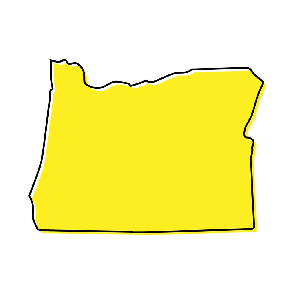 Simple outline map of Oregon is a state of United States. Styliz vector