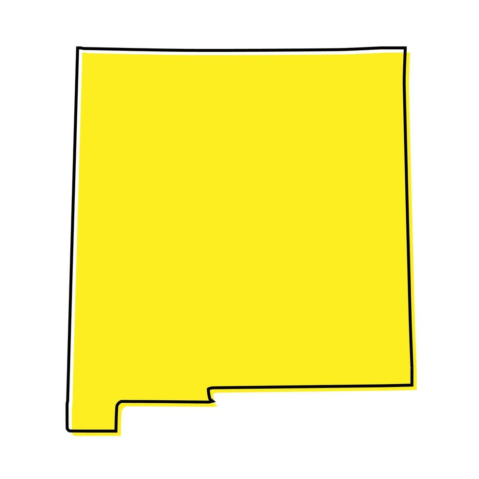 Simple outline map of New Mexico is a state of United States. St vector