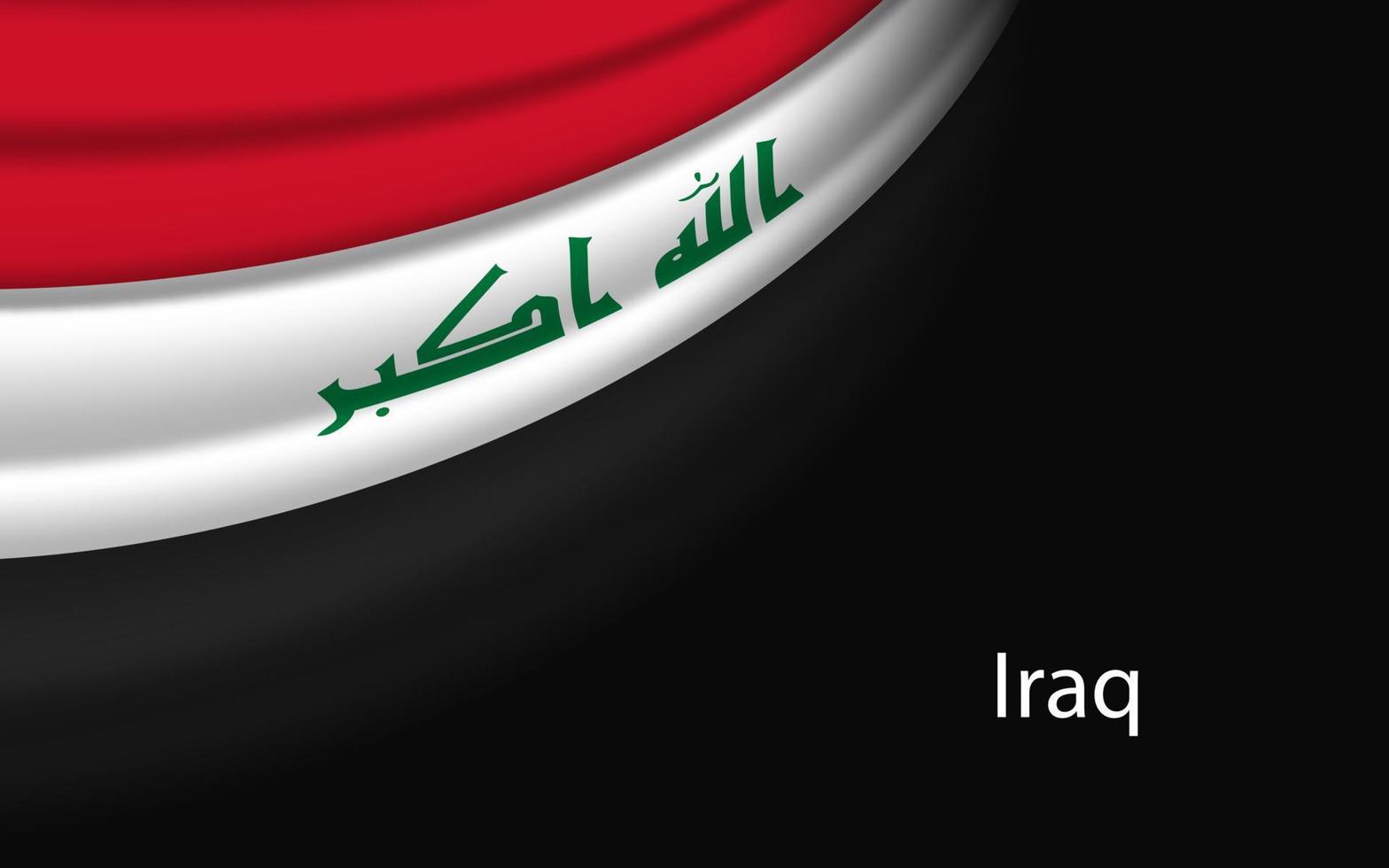 Wave flag of Iraq on dark background. vector