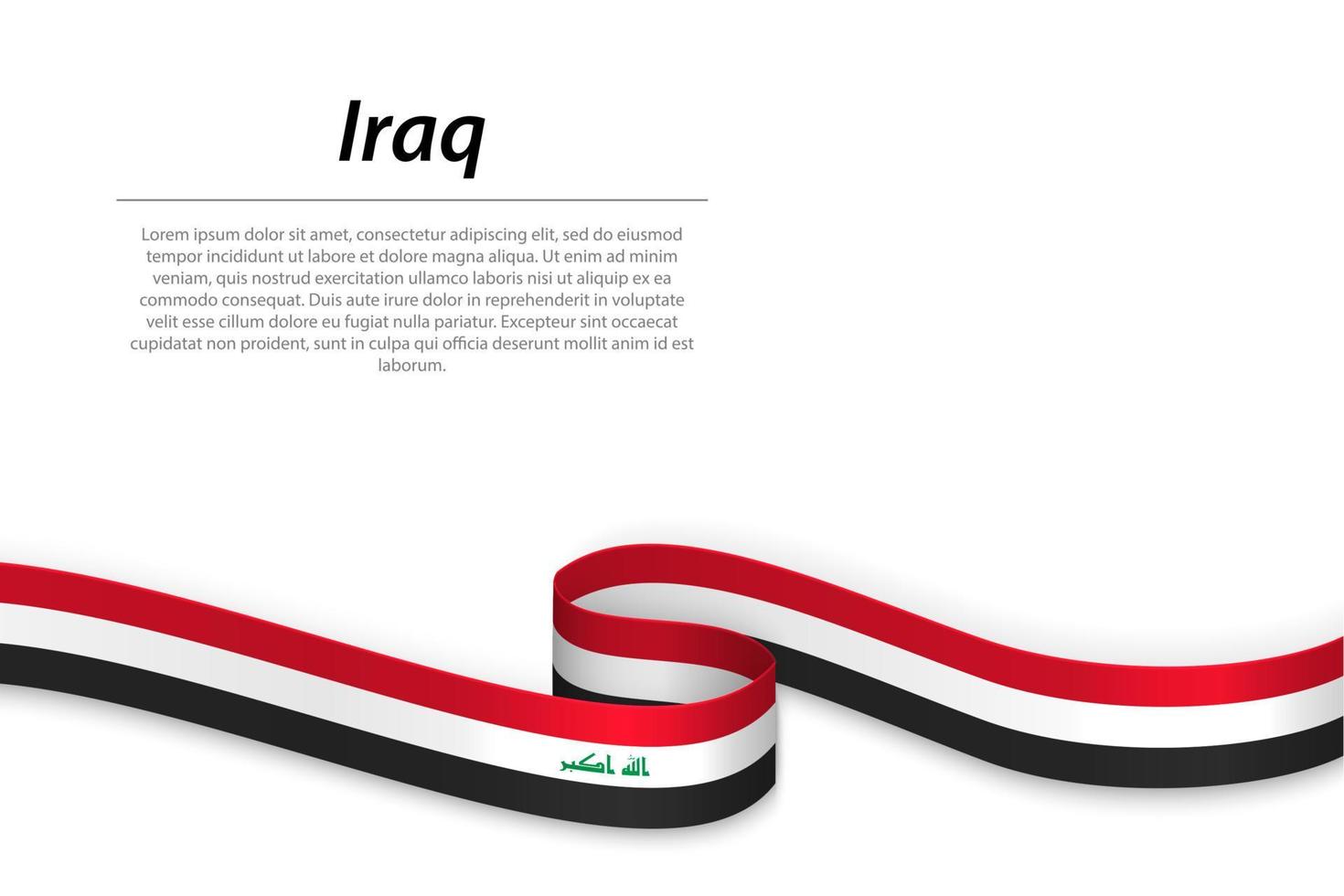 Waving ribbon or banner with flag of Iraq vector