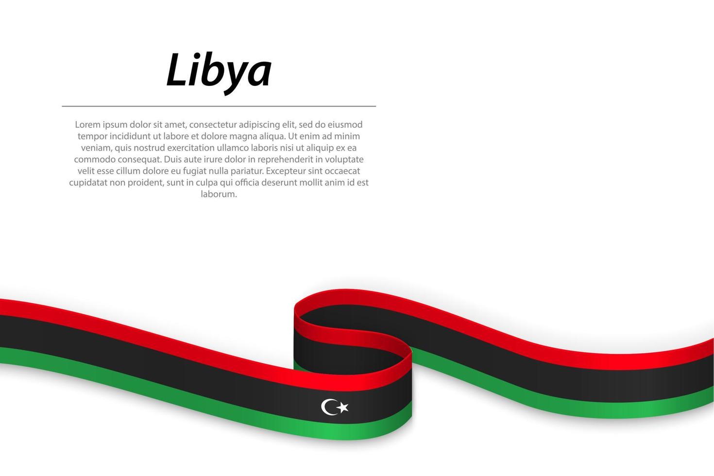 Waving ribbon or banner with flag of Libya vector