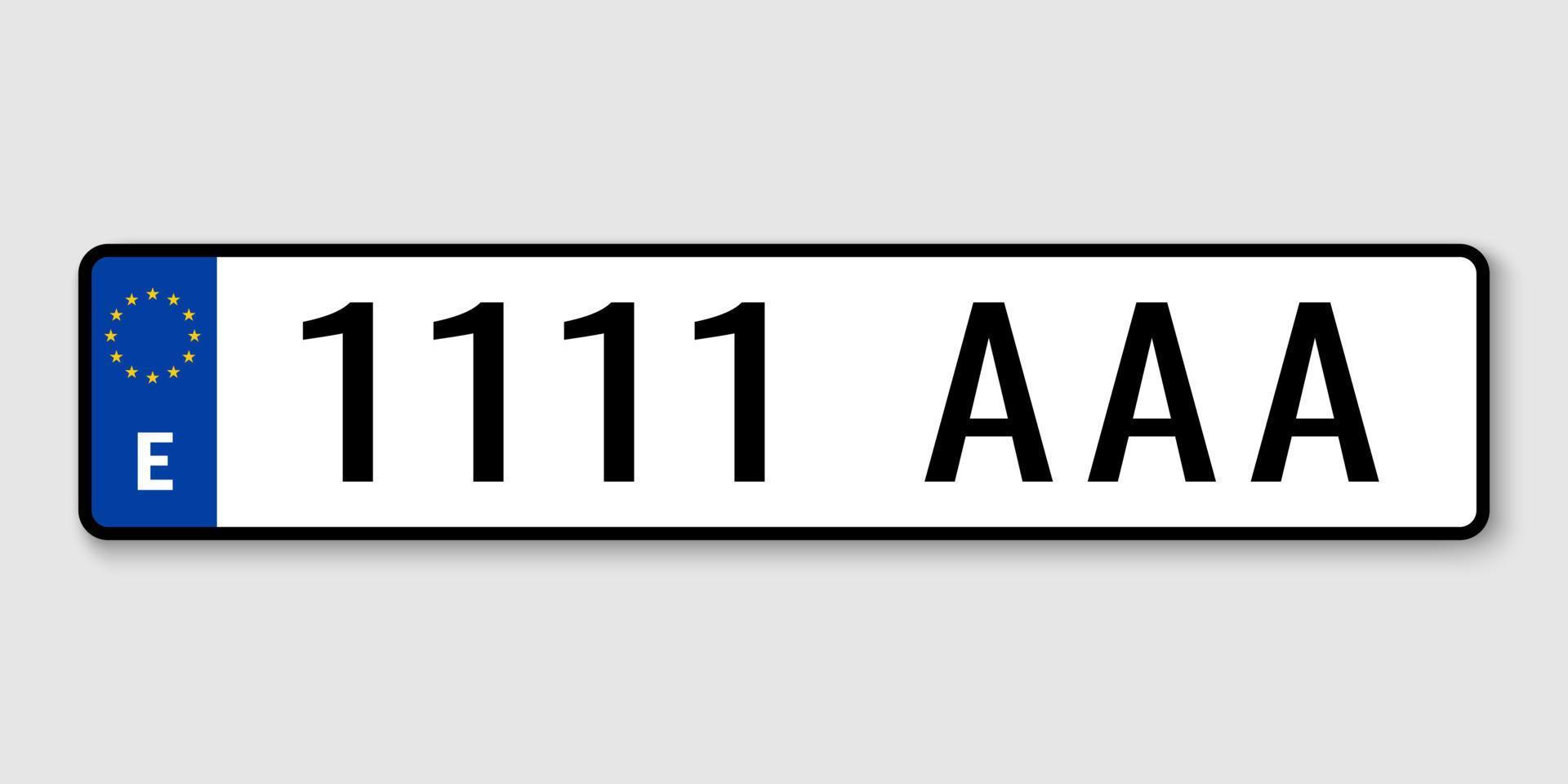 Vehicle registration plates Spain vector