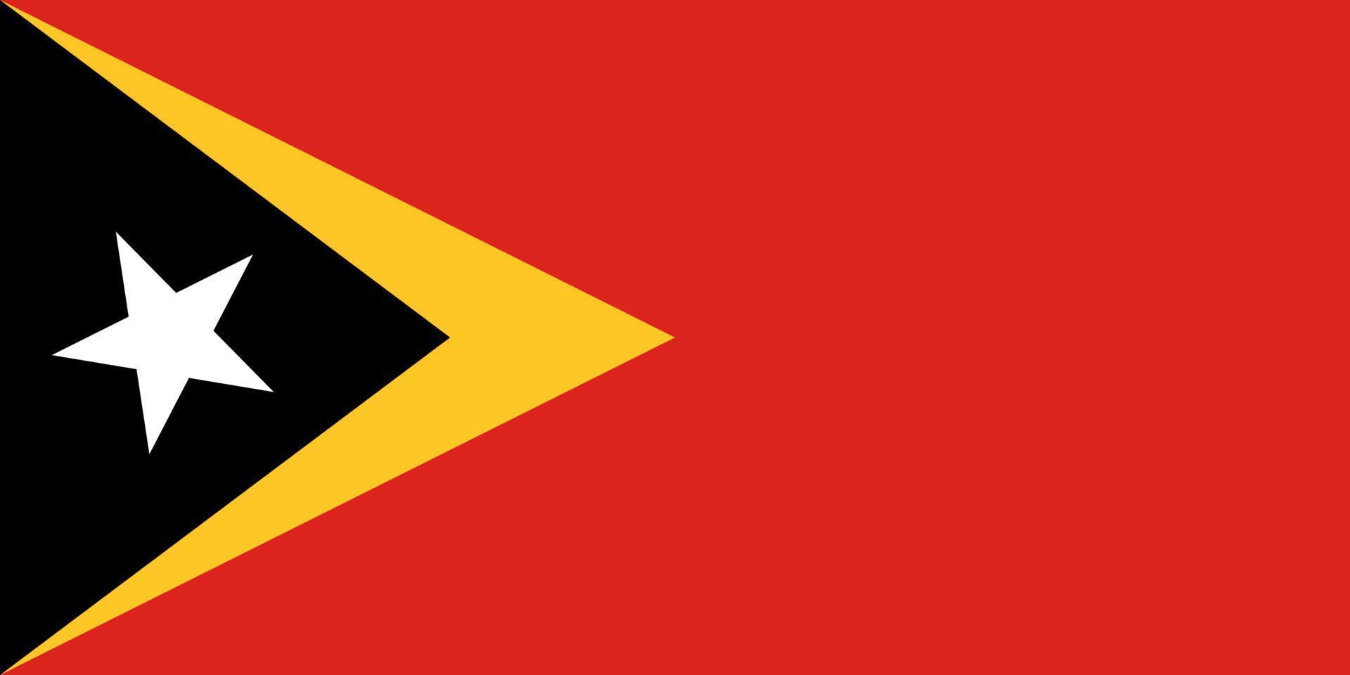 East Timor Simple flag Correct size, proportion, colors. vector
