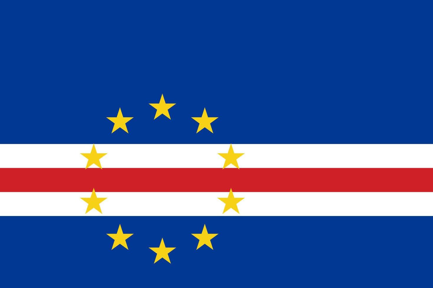 Cape Verde Simple flag Correct size, proportion, colors. vector