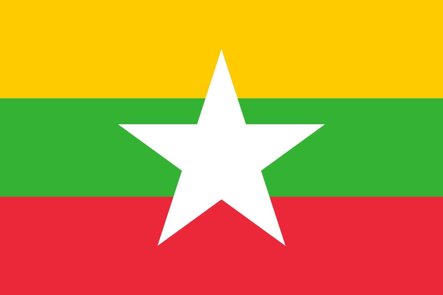Myanmar Simple flag Correct size, proportion, colors. vector