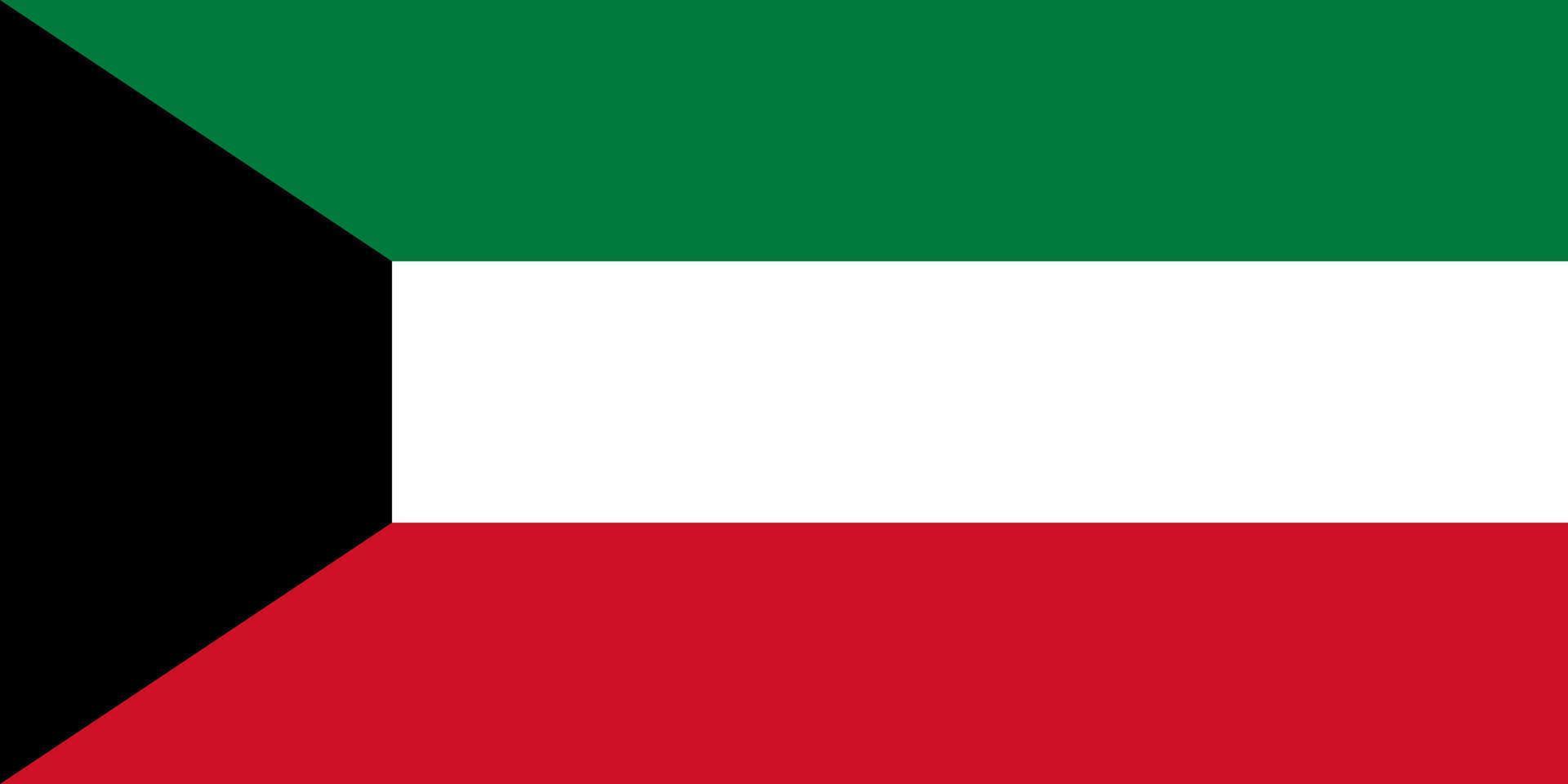 Kuwait Simple flag Correct size, proportion, colors. vector