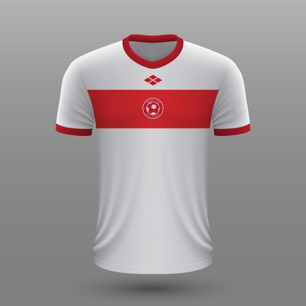 realista fútbol camisa , Turquía hogar jersey modelo para fútbol americano equipo. vector