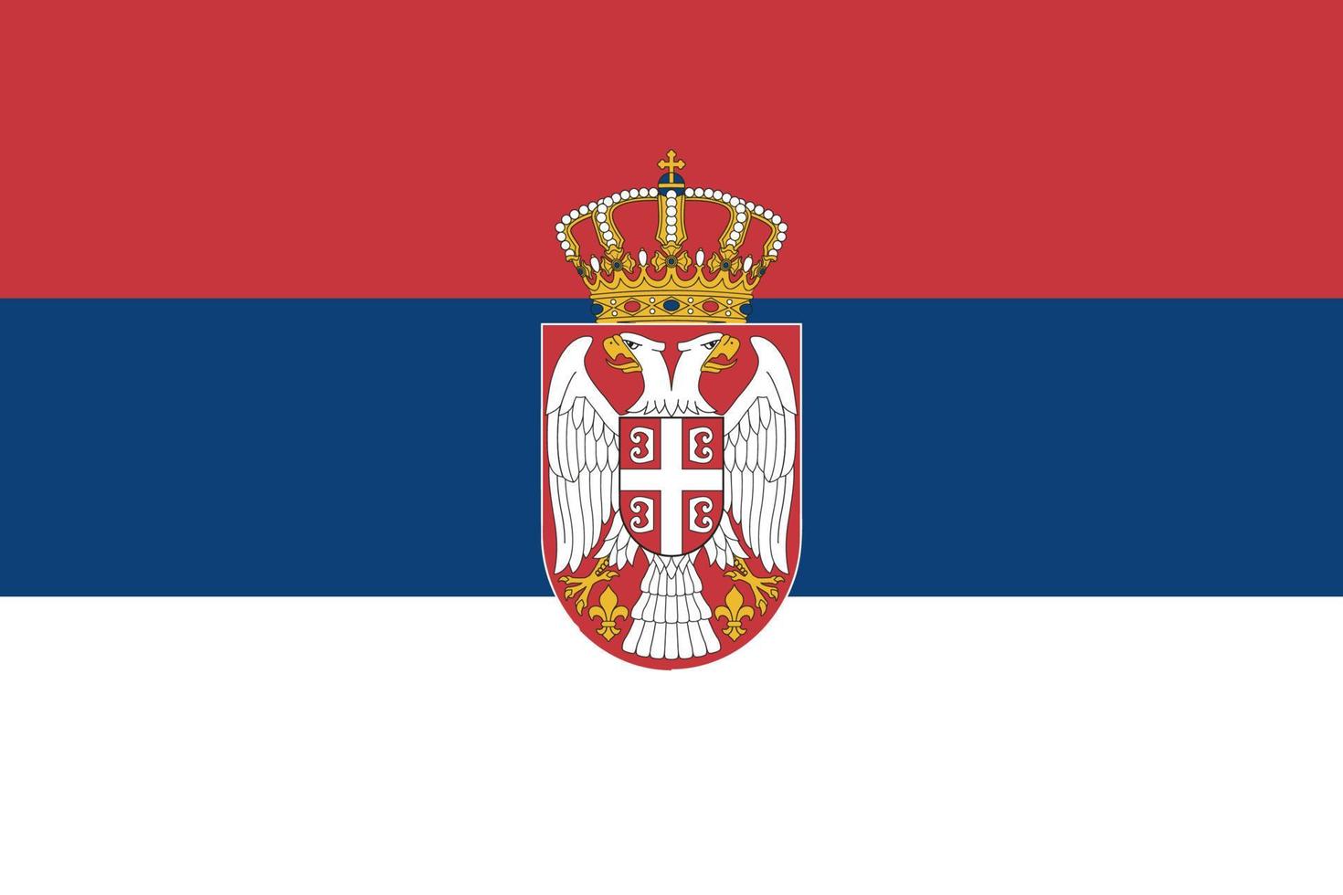 serbia sencillo bandera con Saco de brazos vector