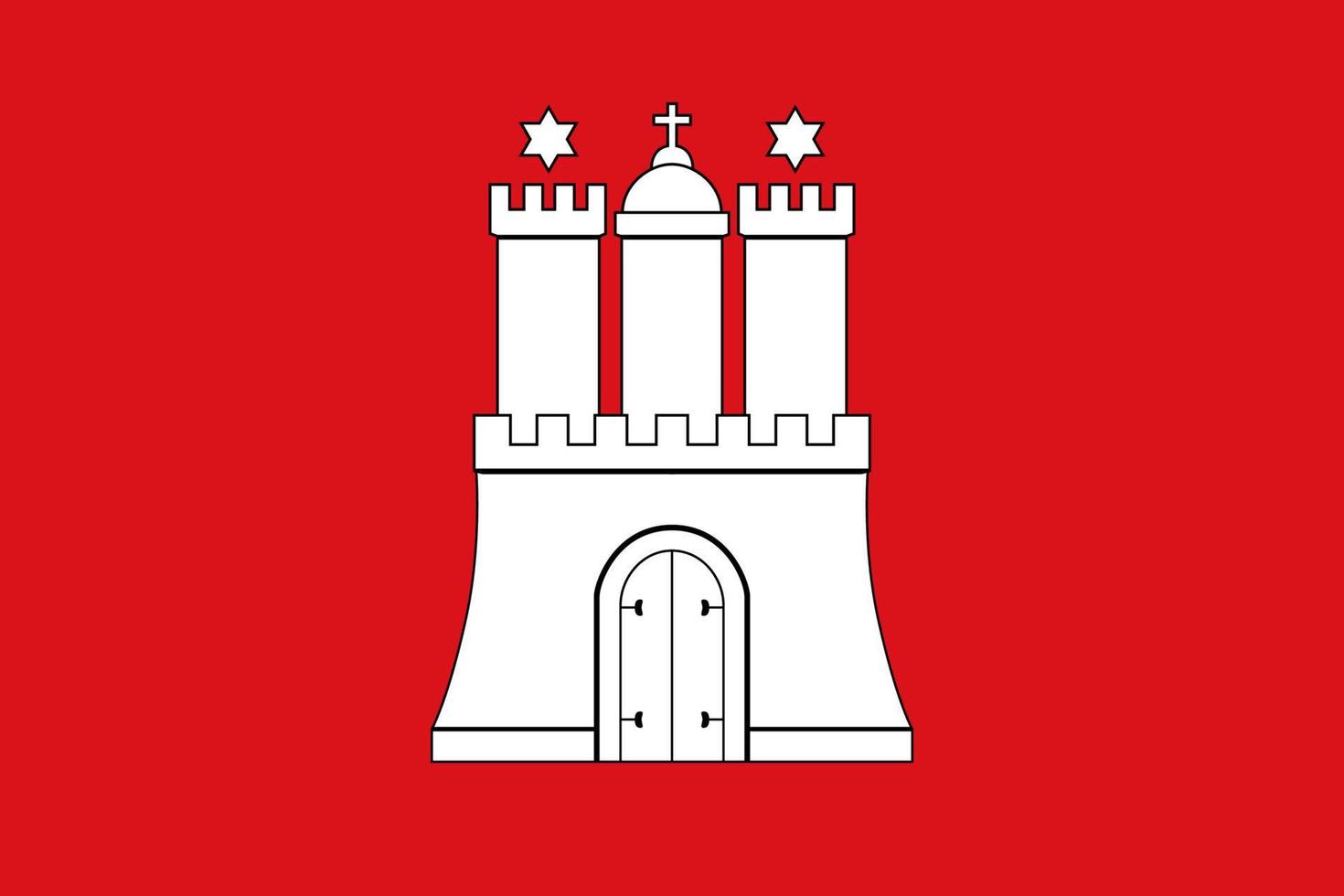 Hamburg Simple flag. Correct size, proportion, colors vector