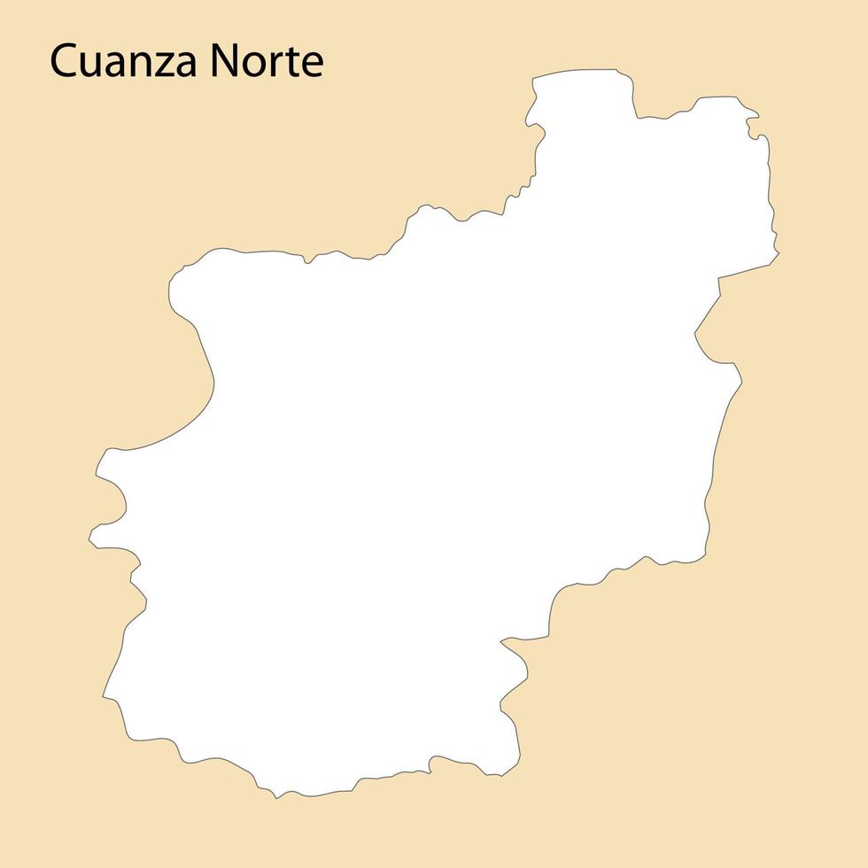High Quality map of Cuanza Norte is a region of Angola vector