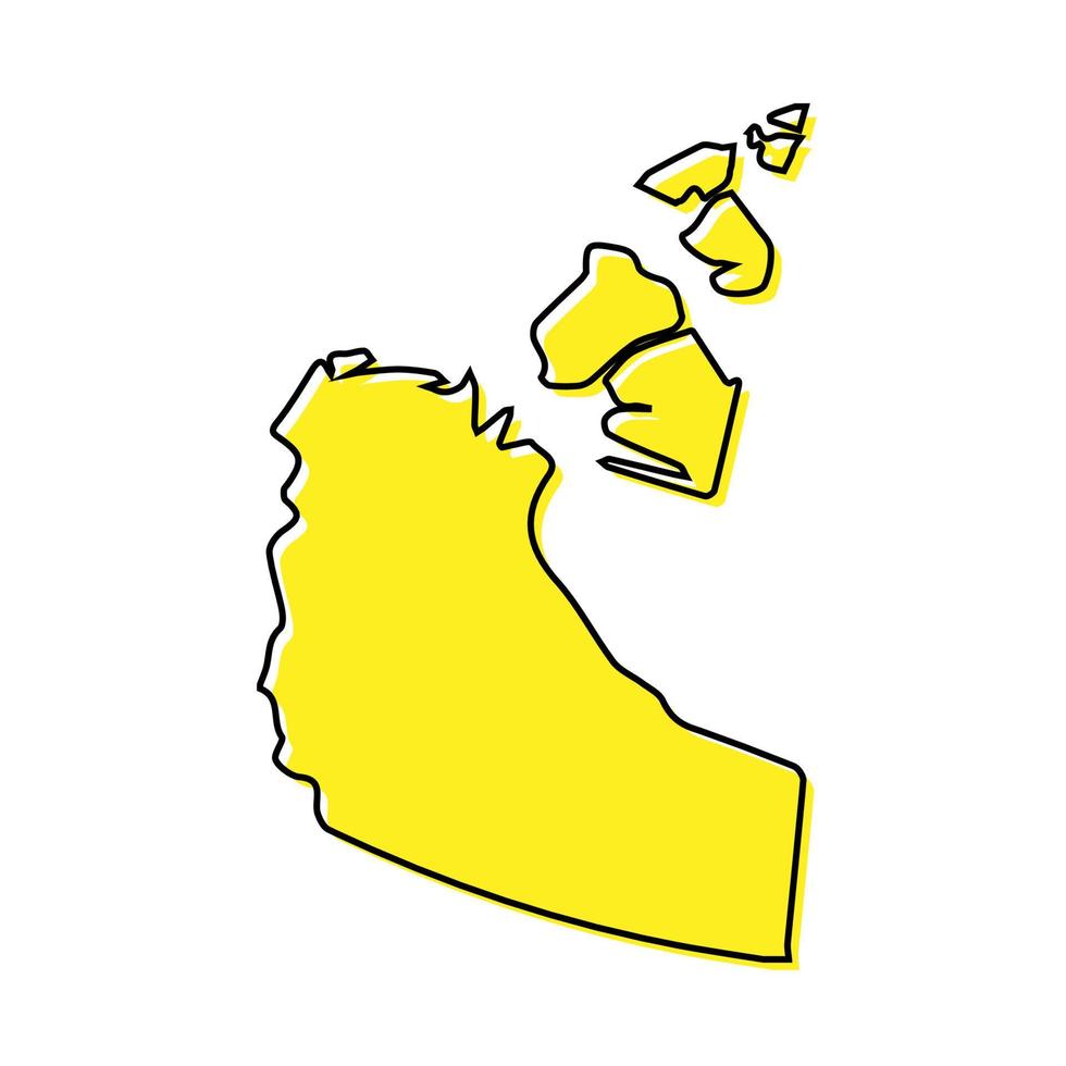 sencillo contorno mapa de noroeste territorios es un provincia de lata vector