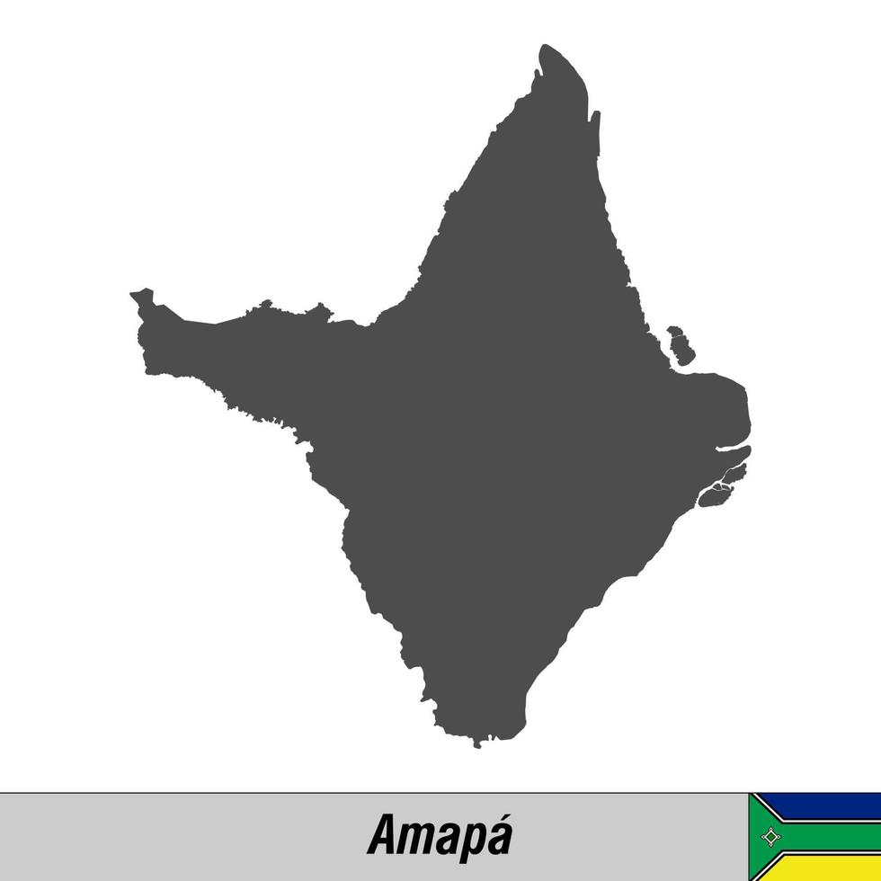 alto calidad mapa con bandera estado de Brasil vector
