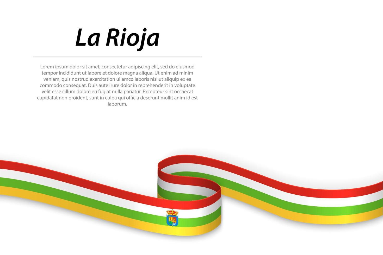 Waving ribbon or banner with flag of La Rioja vector