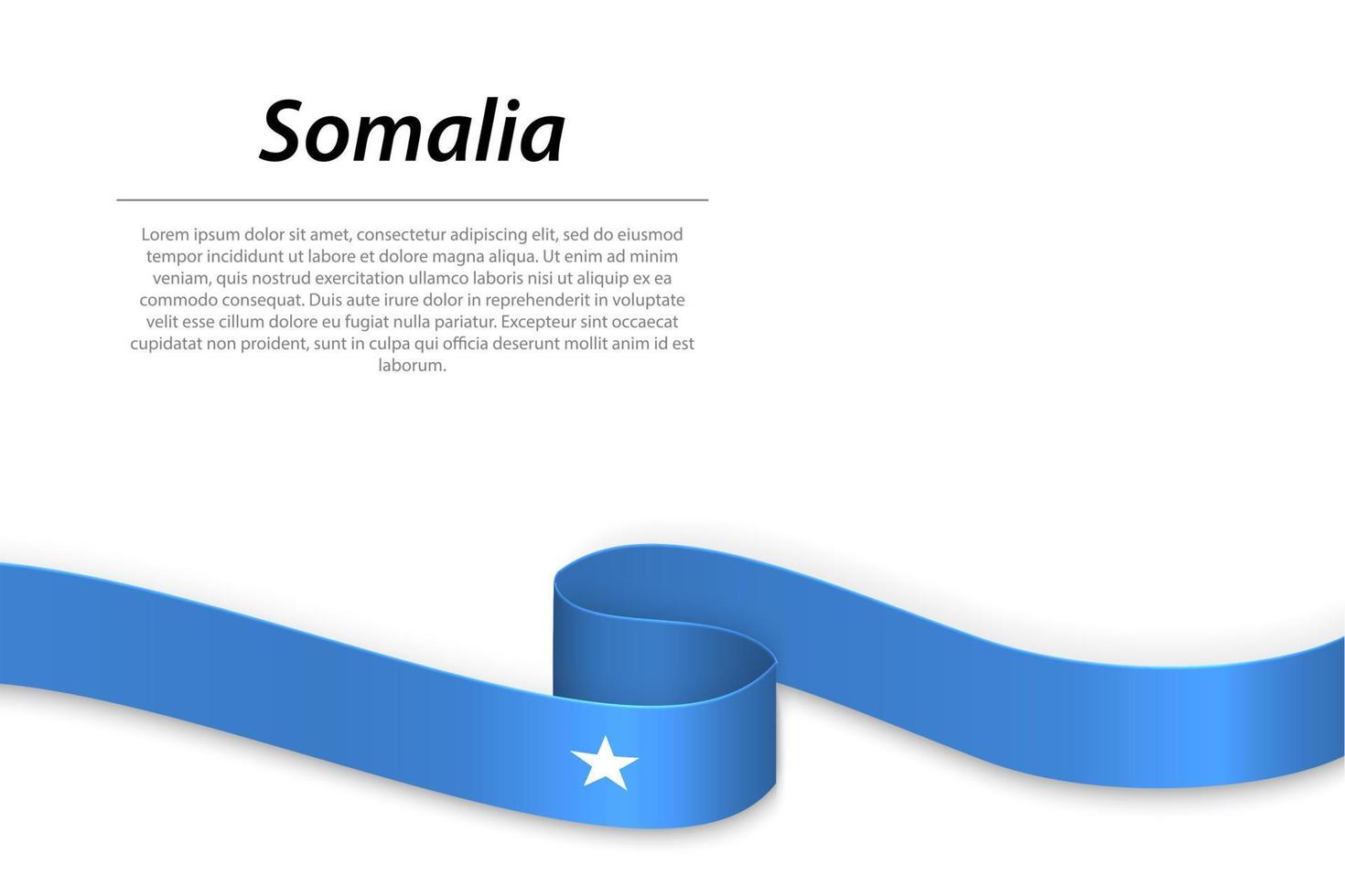 Waving ribbon or banner with flag of Somalia vector