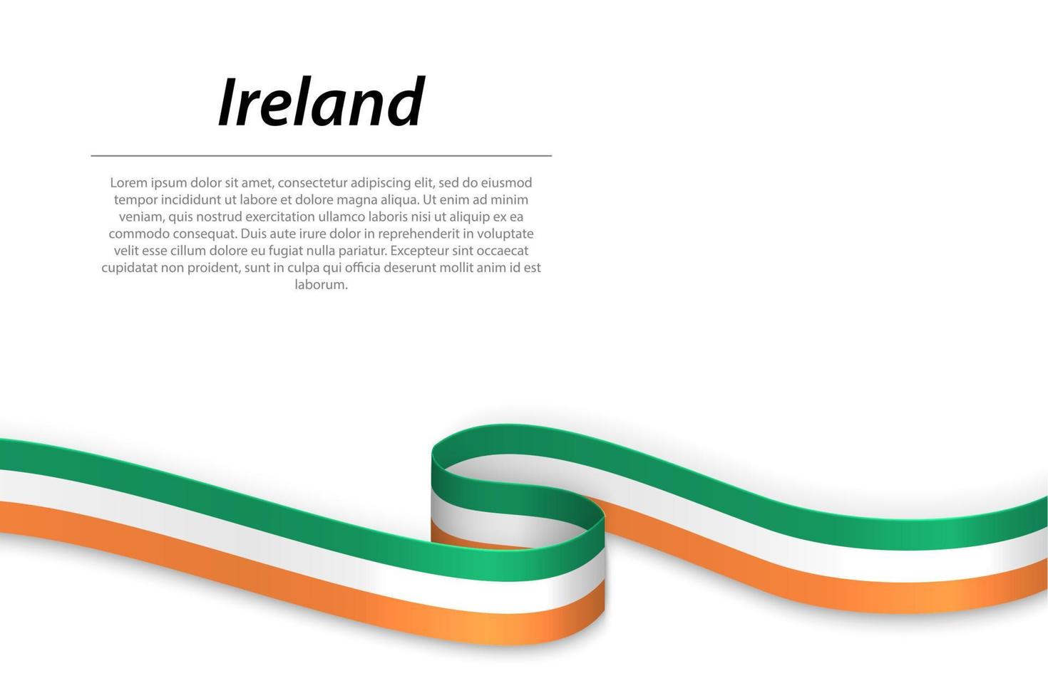 ondulación cinta o bandera con bandera de Irlanda. modelo para independencia día vector