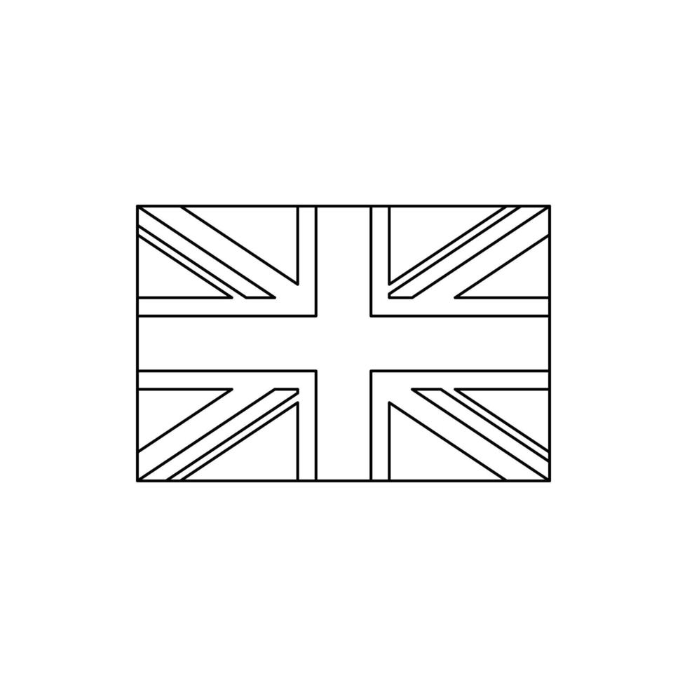 Black outline flag of United Kingdom.Thin line icon 21840728 Vector Art ...