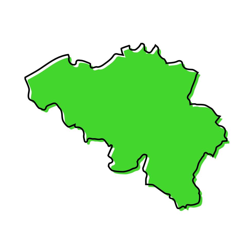 sencillo contorno mapa de Bélgica. estilizado línea diseño vector