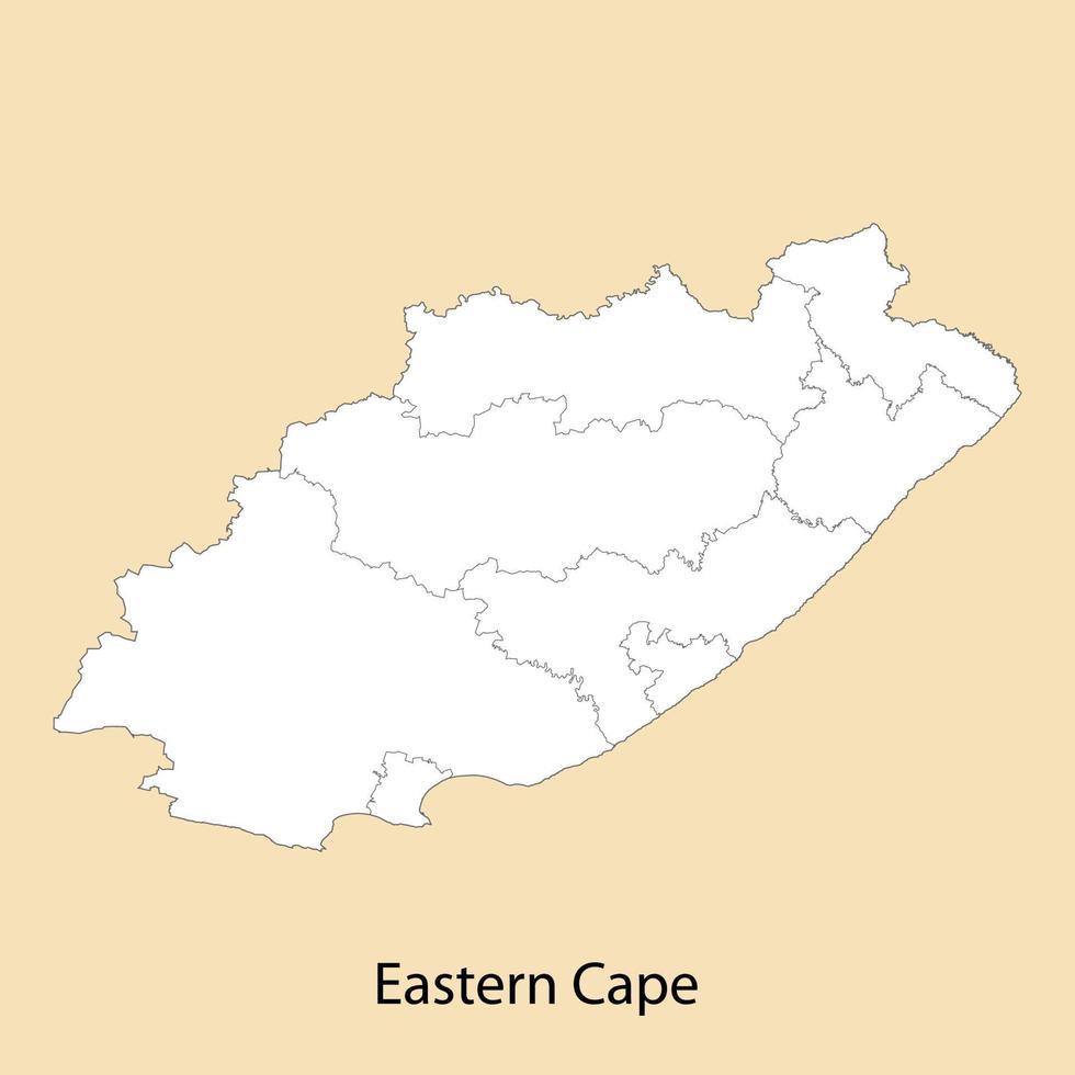 alto calidad mapa de oriental capa es un región de sur África vector