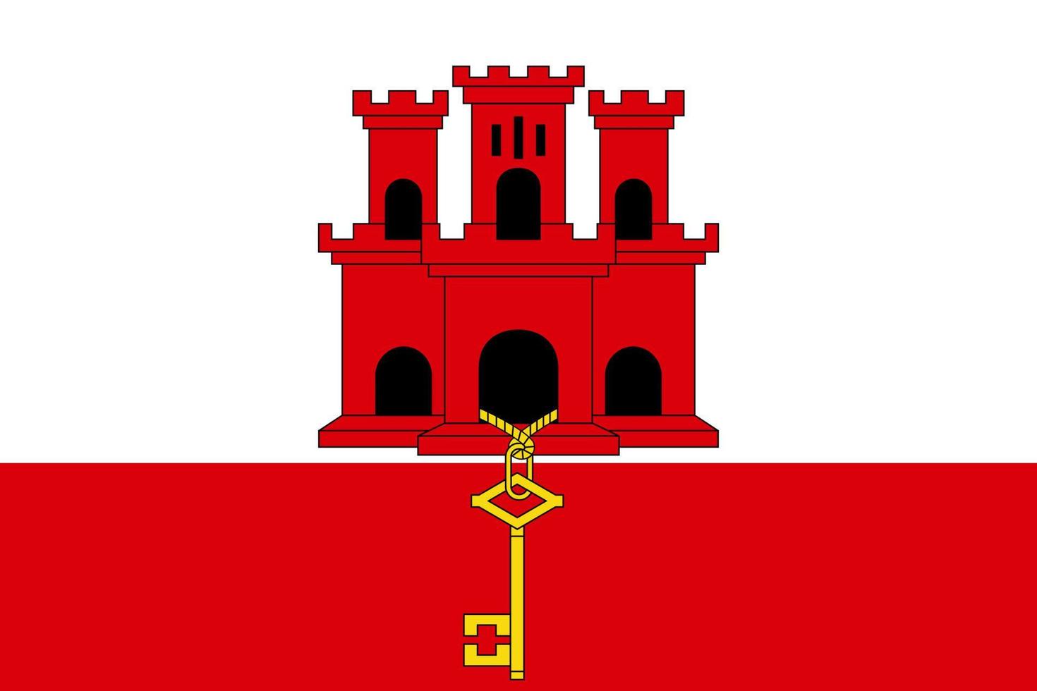 Simple flag of Gibraltar vector