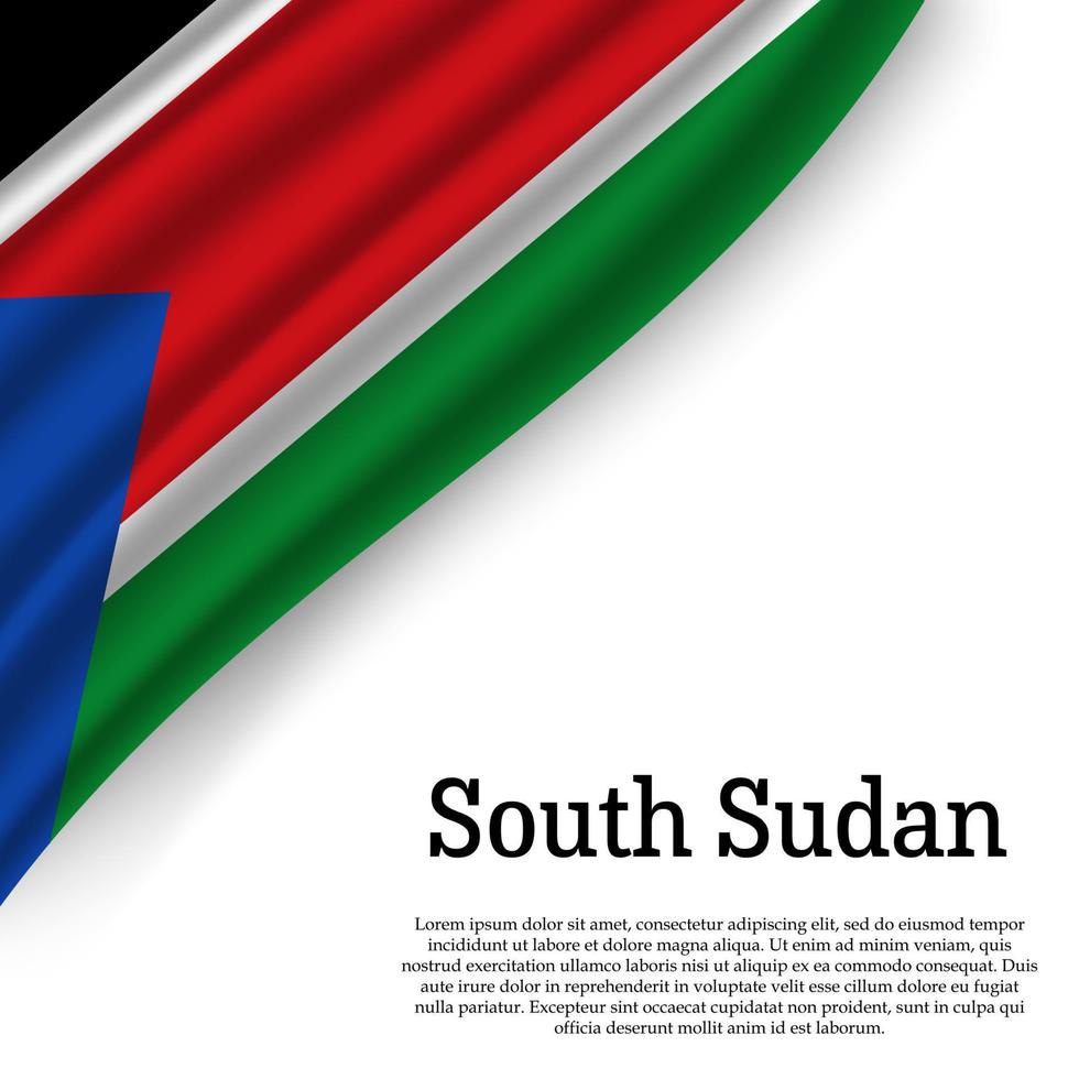 waving flag of South Sudan vector