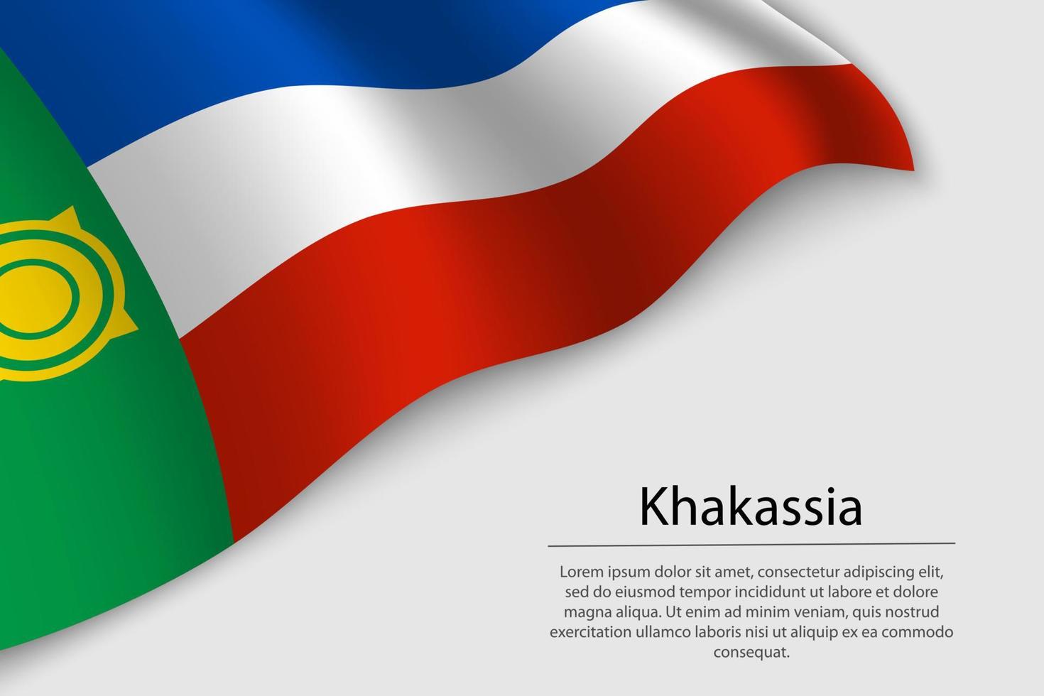 Wave flag of Khakassia is a region of Russia vector