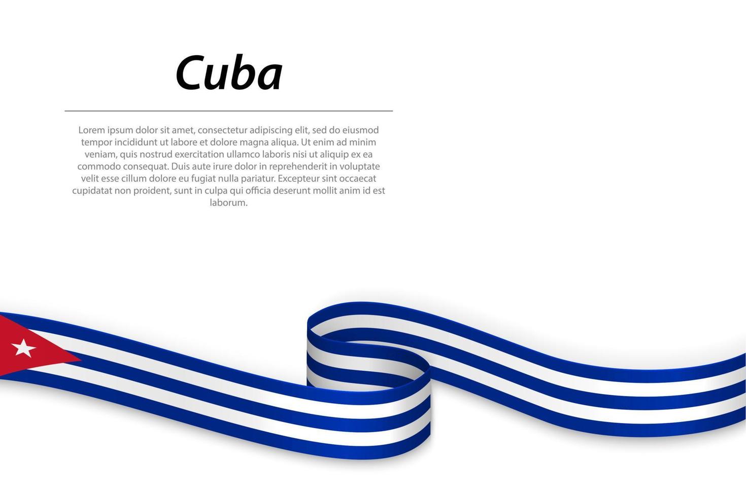 Waving ribbon or banner with flag of Cuba vector
