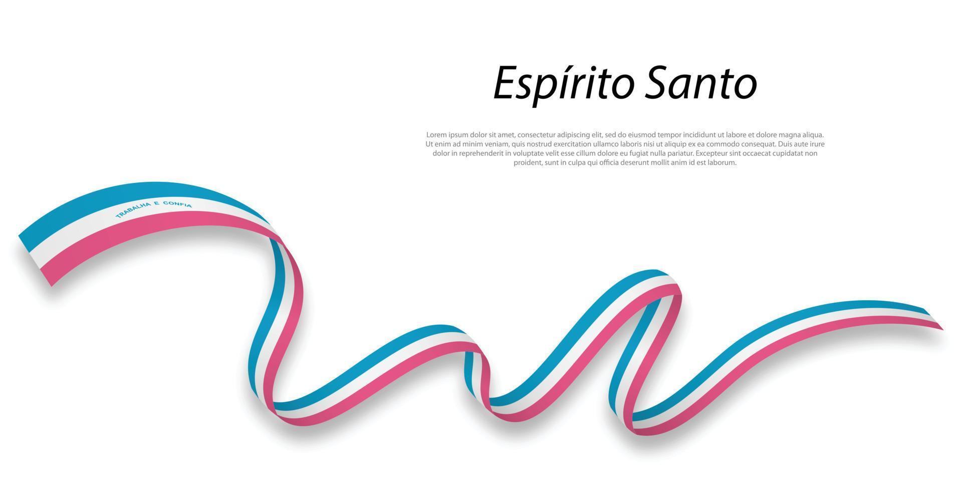 ondulación cinta o raya con bandera de espíritu santo vector