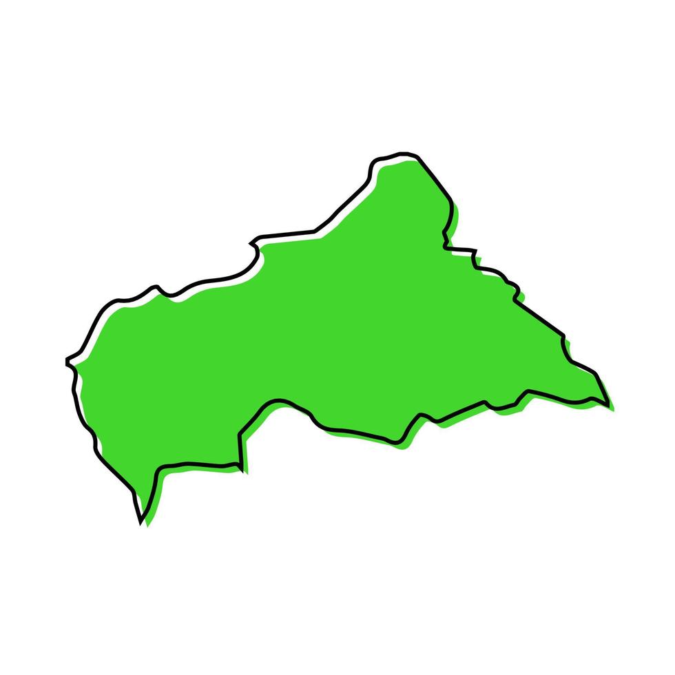 Simple outline map of Central African Republic. Stylized line design vector