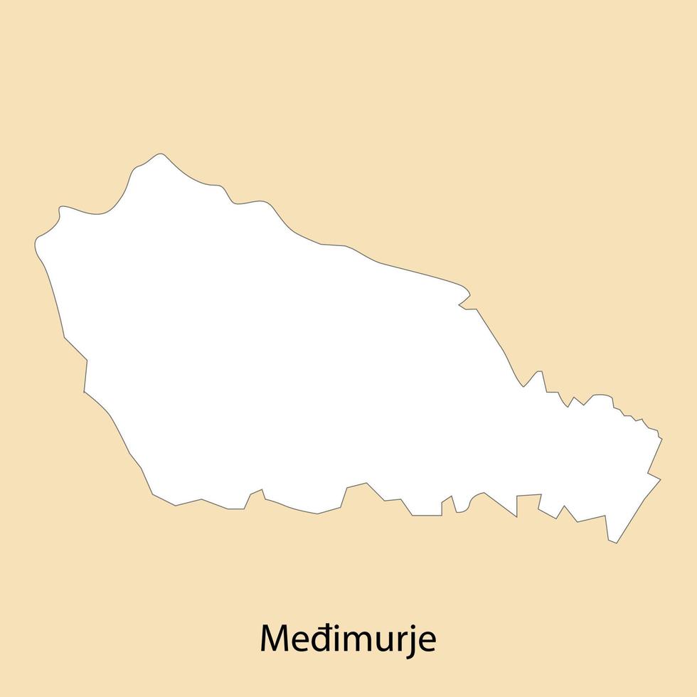 High Quality map of Medimurje is a region of Croatia vector