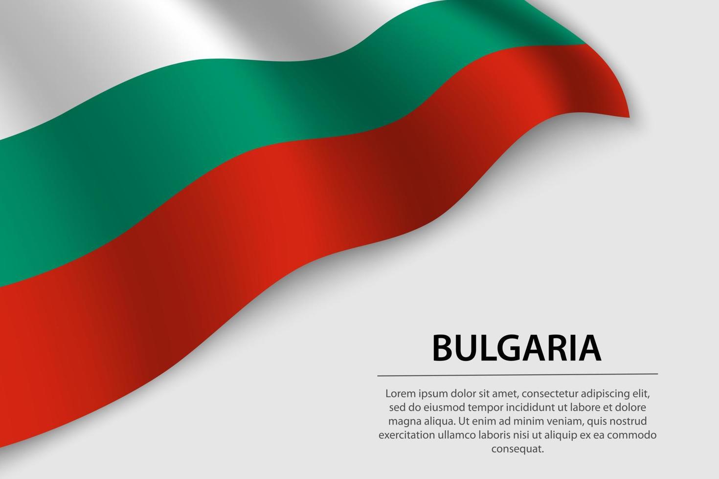 Wave flag of Bulgaria on white background. Banner or ribbon vect vector