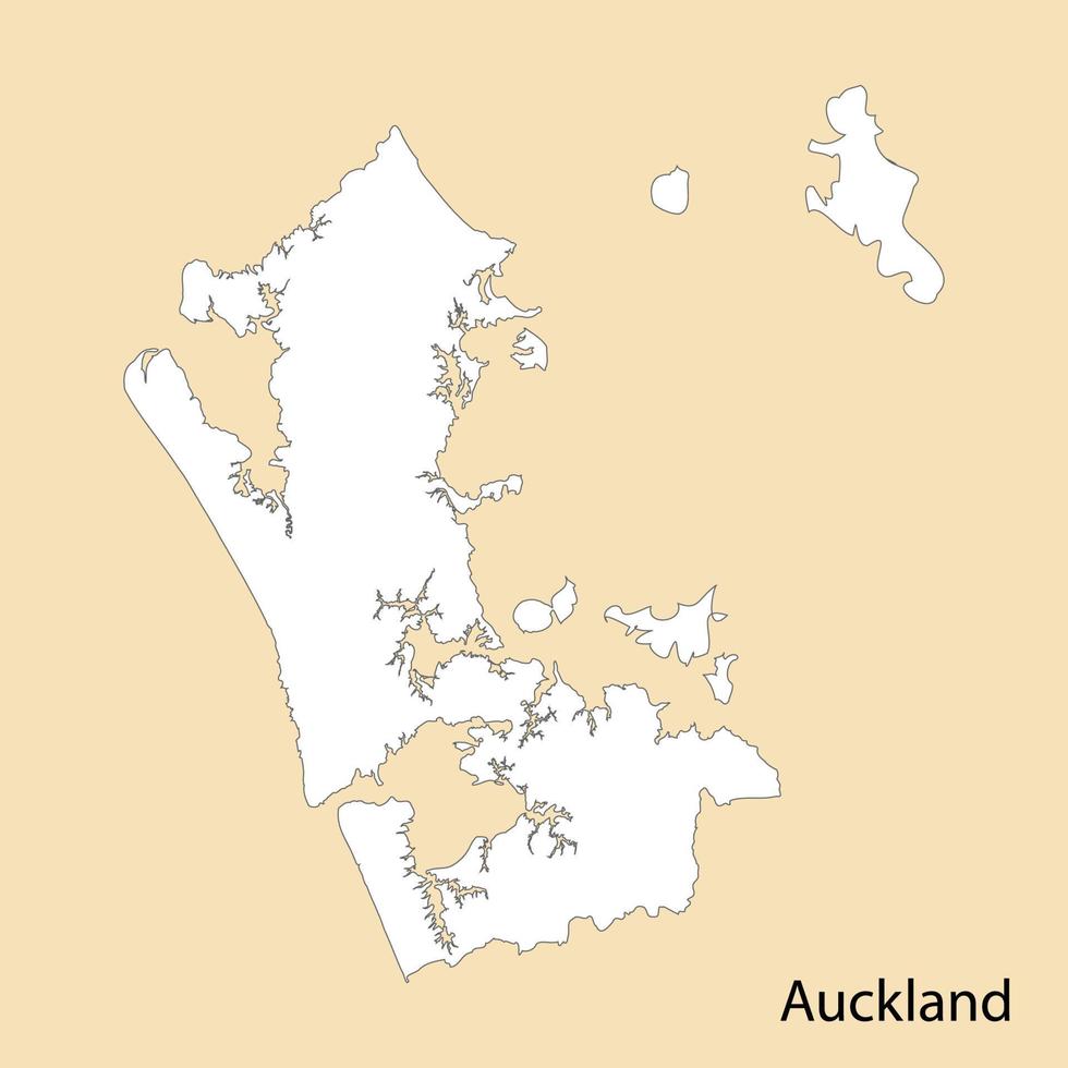 High Quality map of Auckland is a region of New Zealand vector