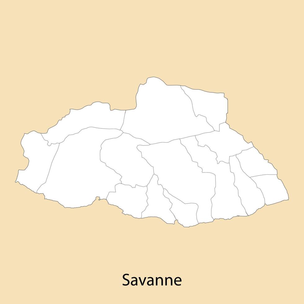 High Quality map of Savanne is a region of Mauritius vector