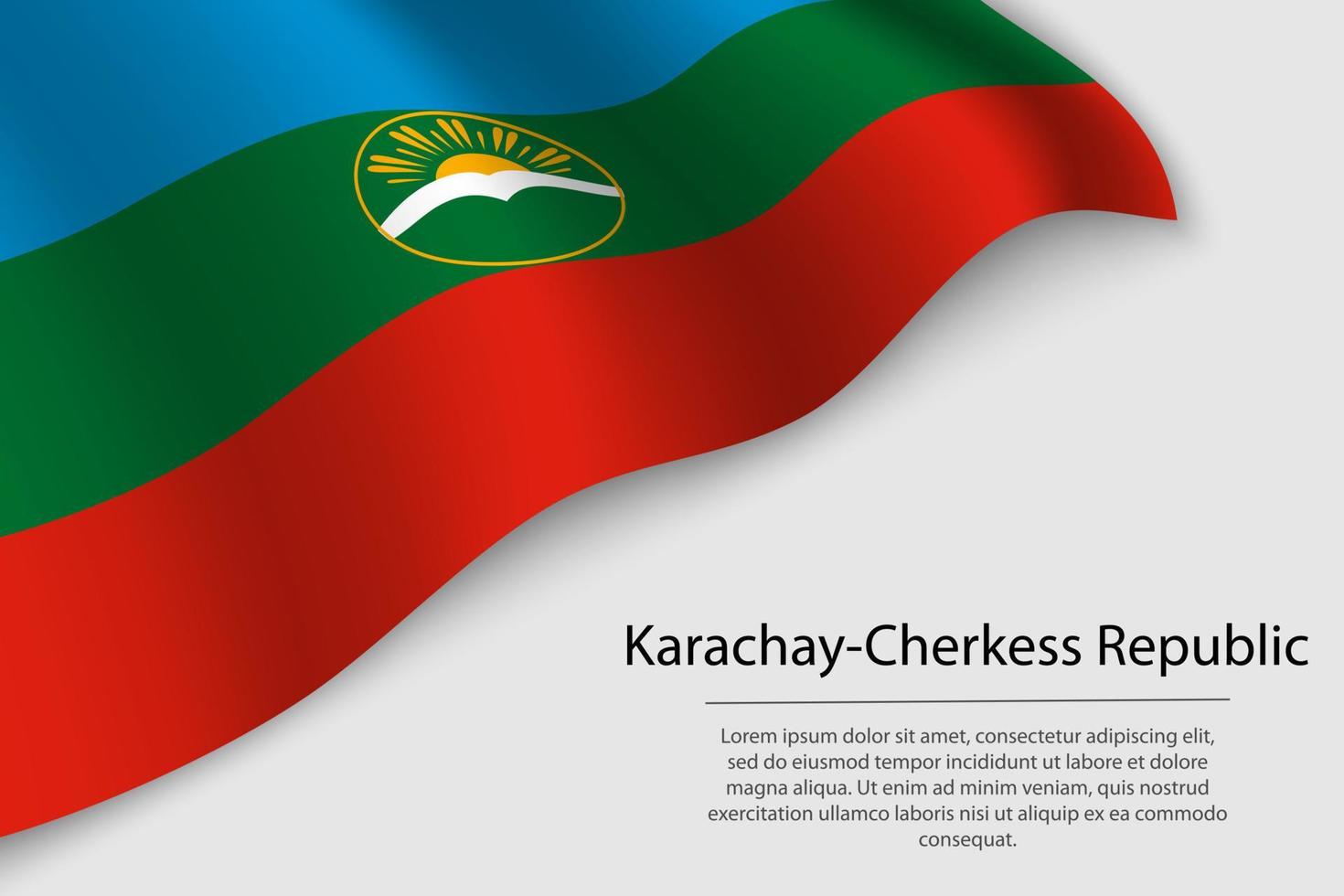 ola bandera de karachay-cherkess república es un región de Rusia vector