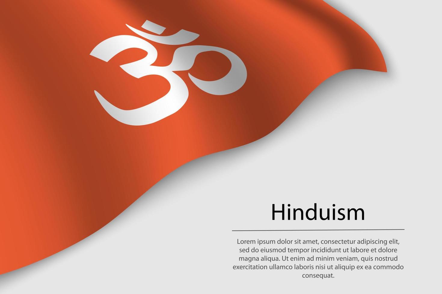 ola bandera de hinduismo es un religioso símbolo en blanco antecedentes. vector