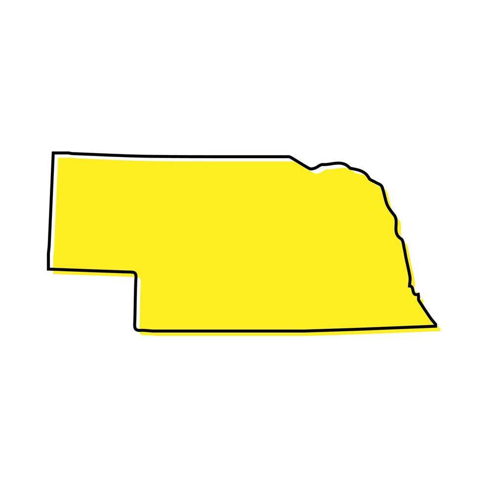 Simple outline map of Nebraska is a state of United States. Styl vector
