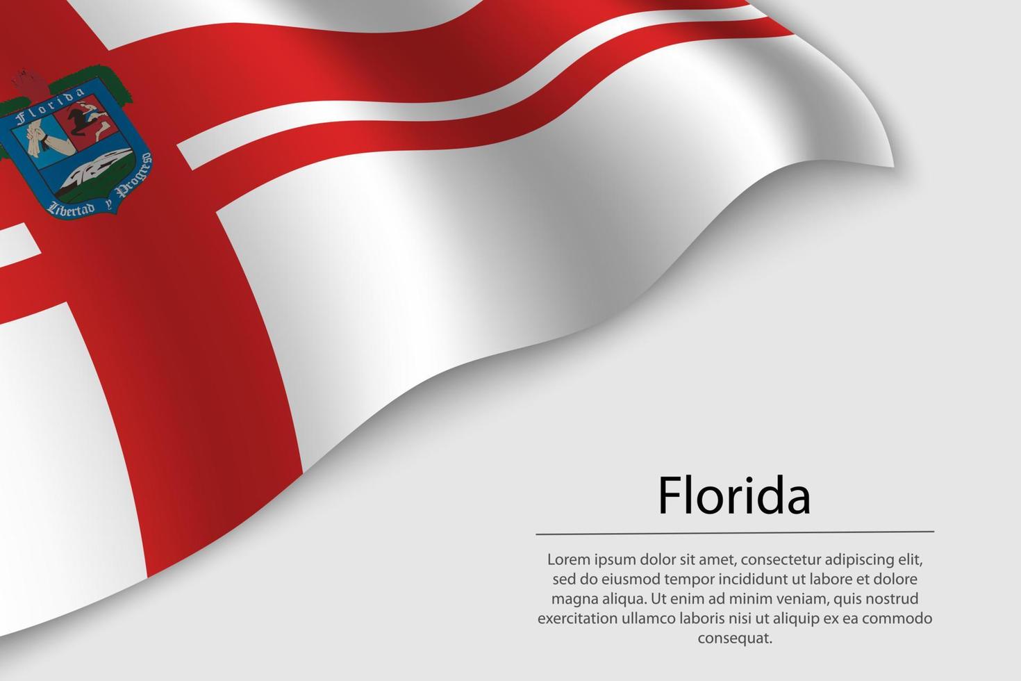 Wave flag of Florida is a state of Uruguay. vector
