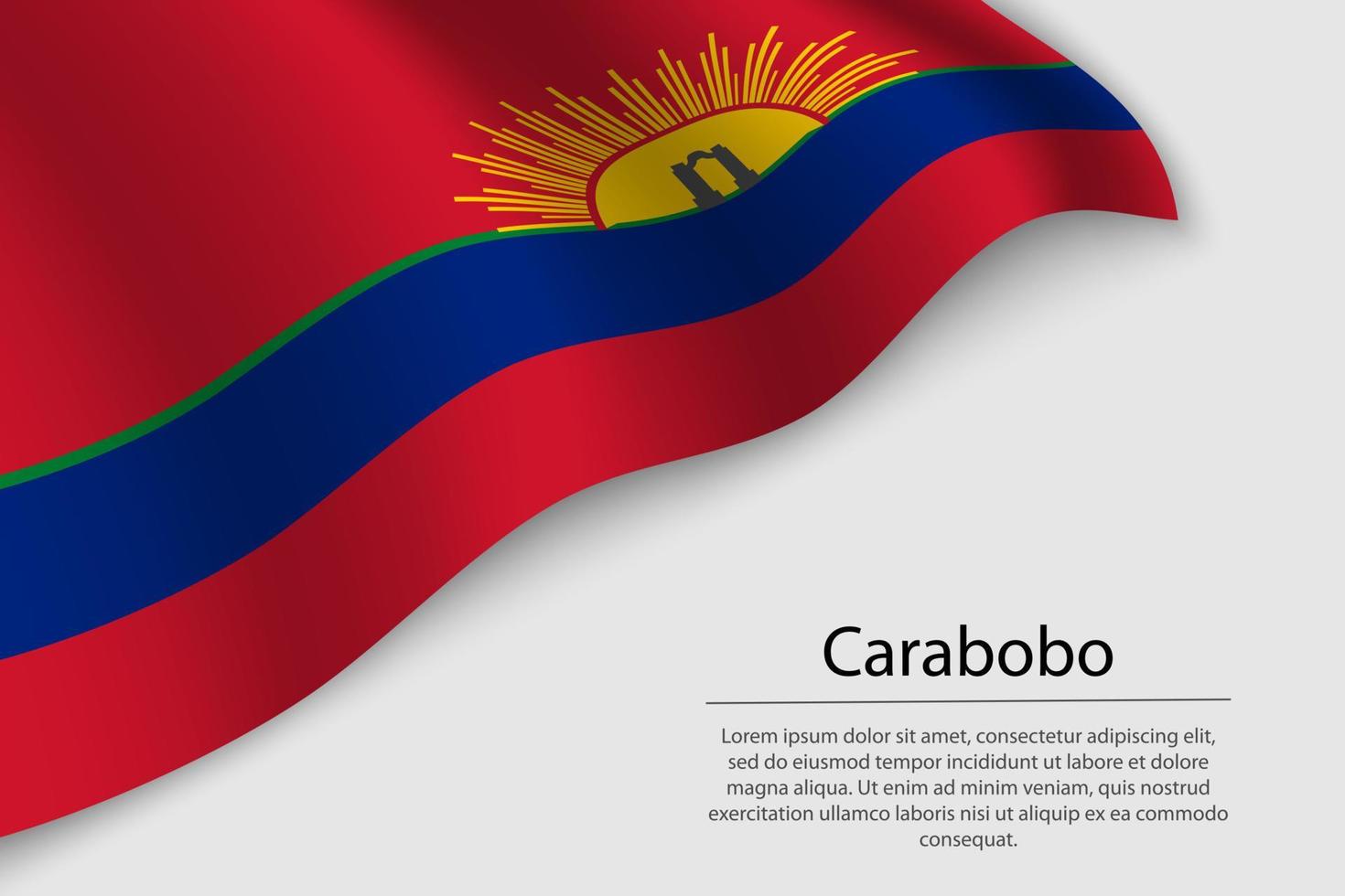 Wave flag of Carabobo is a state of Venezuela vector
