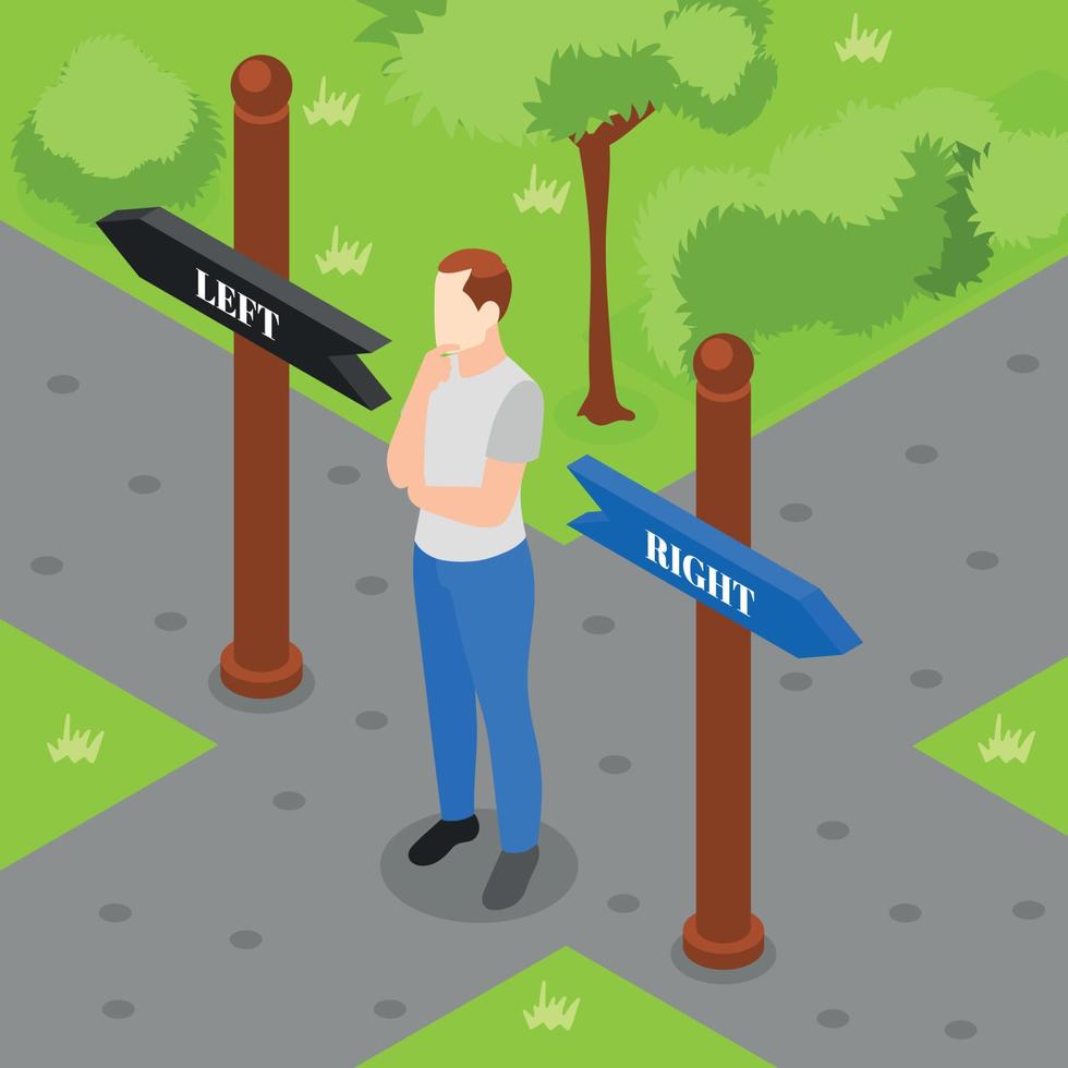 Decision Making Concept Isometric vector