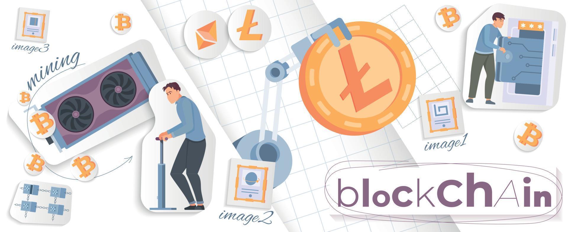 Crypto Platform Collage vector